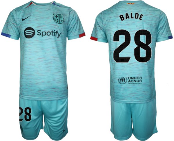 Barcelona Alejandro Balde #28 Derde tenue Voetbalshirts 2023-24 Korte Mouw (+ Korte broeken)