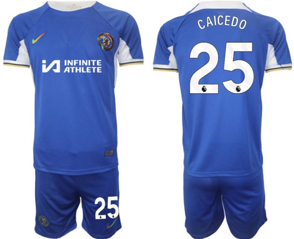 Chelsea Moises Caicedo #25 Thuis tenue Voetbalshirts 2023-24 Korte Mouw (+ Korte broeken)