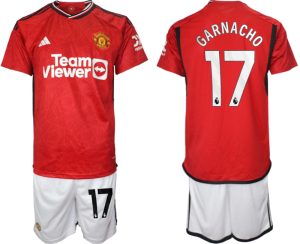 Manchester United Alejandro Garnacho #17 Thuis tenue Voetbalshirts 2023-24 Korte Mouw (+ Korte broeken)