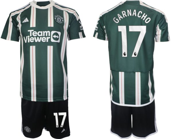 Manchester United Alejandro Garnacho #17 Uit tenue Voetbalshirts 2023-24 Korte Mouw (+ Korte broeken)