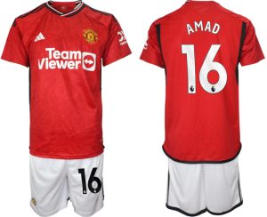 Manchester United Amad Diallo #16 Thuis tenue Voetbalshirts 2023-24 Korte Mouw (+ Korte broeken)