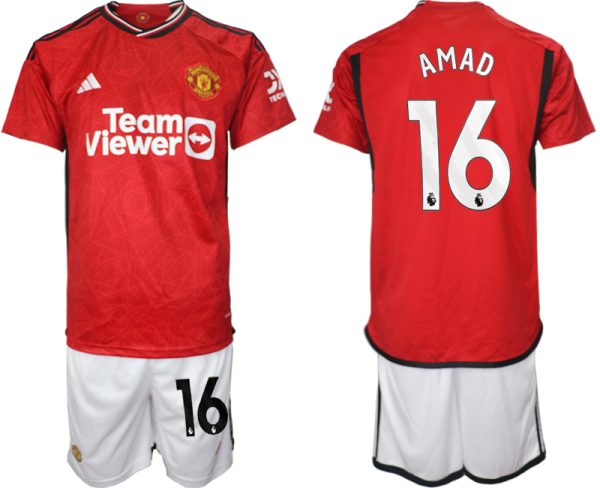 Manchester United Amad Diallo #16 Thuis tenue Voetbalshirts 2023-24 Korte Mouw (+ Korte broeken)