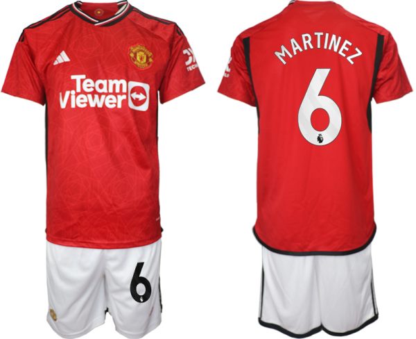 Manchester United Lisandro Martinez #6 Thuis tenue Voetbalshirts 2023-24 Korte Mouw (+ Korte broeken)