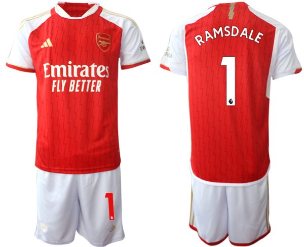 Arsenal Aaron Ramsdale #1 Thuis tenue Voetbalshirts 2023-24 Korte Mouw (+ Korte broeken)