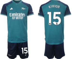 Arsenal Jakub Kiwior #15 Derde tenue Voetbalshirts 2023-24 Korte Mouw (+ Korte broeken)