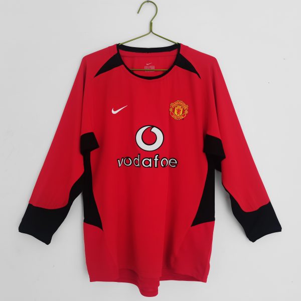 Manchester United 2002/04 Thuis tenue Lange Mouwen Retro Voetbalshirts