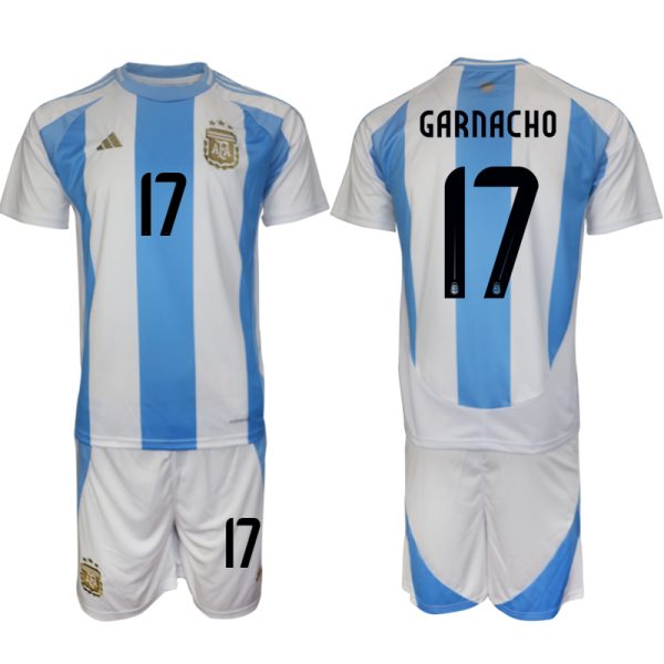 Argentinië Voetbaltenue 2024/25 Alejandro Garnacho #17 Thuis tenue Korte Mouw (+ Korte broeken)
