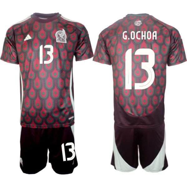 Copa América 2024 Mexico Voetbaltenue 2024/25 Guillermo Ochoa #13 Thuis tenue Korte Mouw (+ Korte broeken)