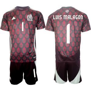 Copa América 2024 Mexico Voetbaltenue 2024/25 Luis Malagón #1 Thuis tenue Korte Mouw (+ Korte broeken)