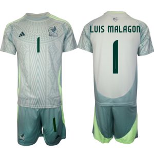 Copa América 2024 Mexico Voetbaltenue 2024/25 Luis Malagón #1 Uit tenue Korte Mouw (+ Korte broeken)