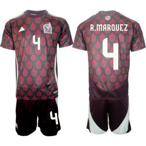 Copa América 2024 Mexico Voetbaltenue 2024/25 Rafael Marquez #4 Thuis tenue Korte Mouw (+ Korte broeken)