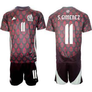Copa América 2024 Mexico Voetbaltenue 2024/25 Santiago Gimenez #11 Thuis tenue Korte Mouw (+ Korte broeken)