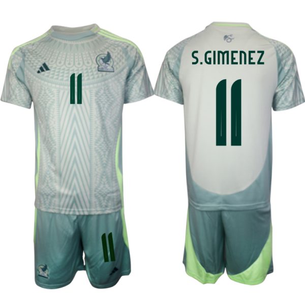 Copa América 2024 Mexico Voetbaltenue 2024/25 Santiago Gimenez #11 Uit tenue Korte Mouw (+ Korte broeken)