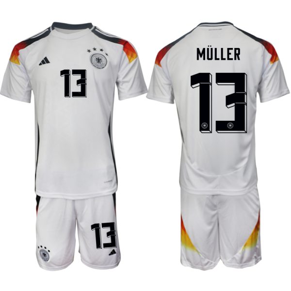 EK 2024 Duitsland Voetbaltenue 2024/25 Thomas Muller #13 Thuis tenue Korte Mouw (+ Korte broeken)