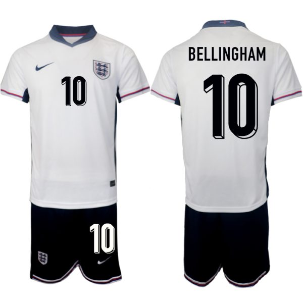 EK 2024 Engeland Voetbaltenue 2024/25 Jude Bellingham #10 Thuis tenue Korte Mouw (+ Korte broeken)