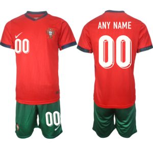 EK 2024 Portugal Voetbaltenue 2024/25 Any Name Thuis tenue Korte Mouw (+ Korte broeken)