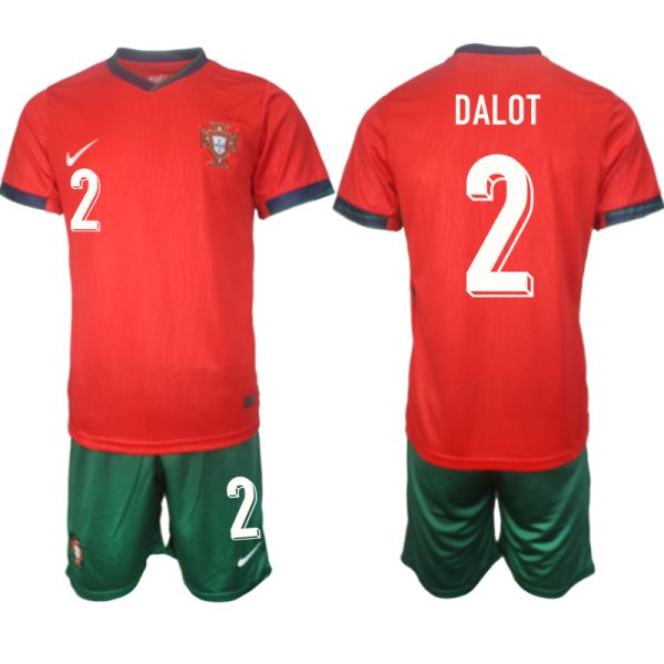 EK 2024 Portugal Voetbaltenue 2024/25 Diogo Dalot #2 Thuis tenue Korte Mouw (+ Korte broeken)