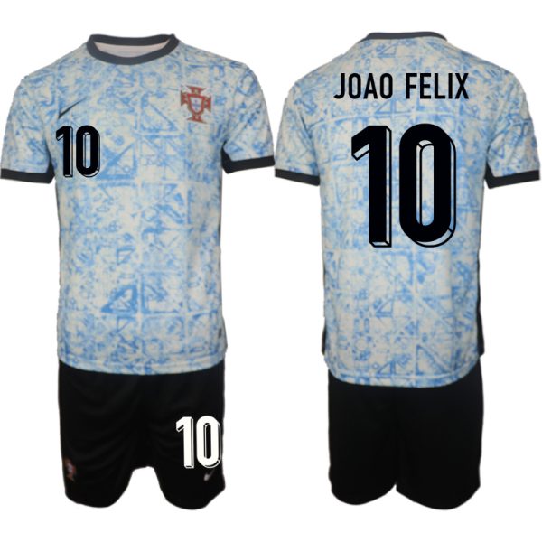 EK 2024 Portugal Voetbaltenue 2024/25 Joao Felix #10 Uit tenue Korte Mouw (+ Korte broeken)