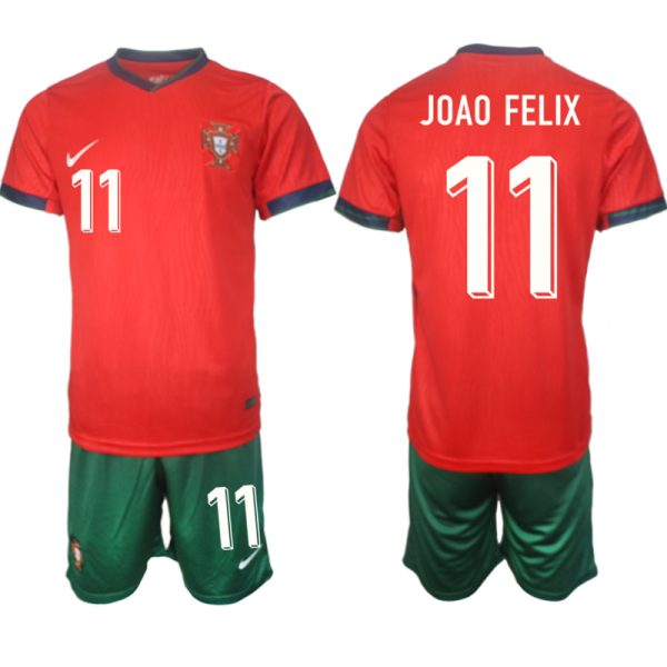 EK 2024 Portugal Voetbaltenue 2024/25 Joao Felix #11 Thuis tenue Korte Mouw (+ Korte broeken)