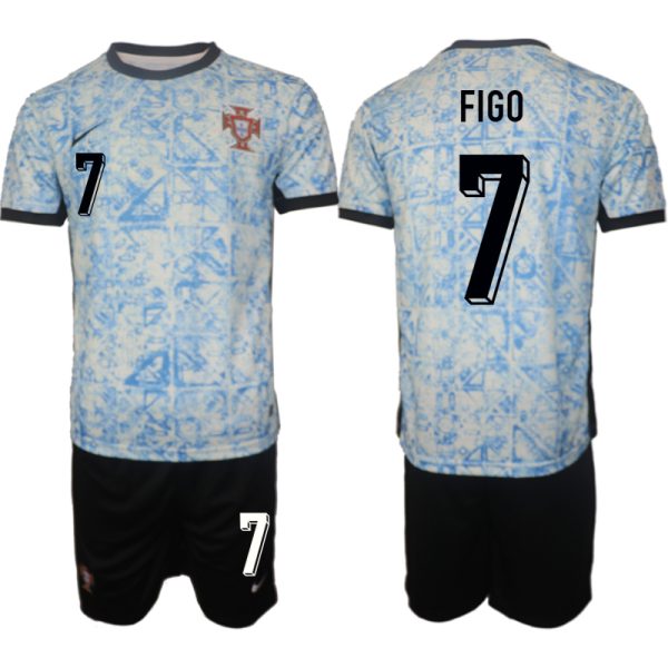 EK 2024 Portugal Voetbaltenue 2024/25 Luis Figo #7 Uit tenue Korte Mouw (+ Korte broeken)