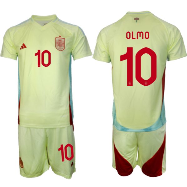 EK 2024 Spanje Voetbaltenue 2024/25 Dani Olmo #10 Uit tenue Korte Mouw (+ Korte broeken)