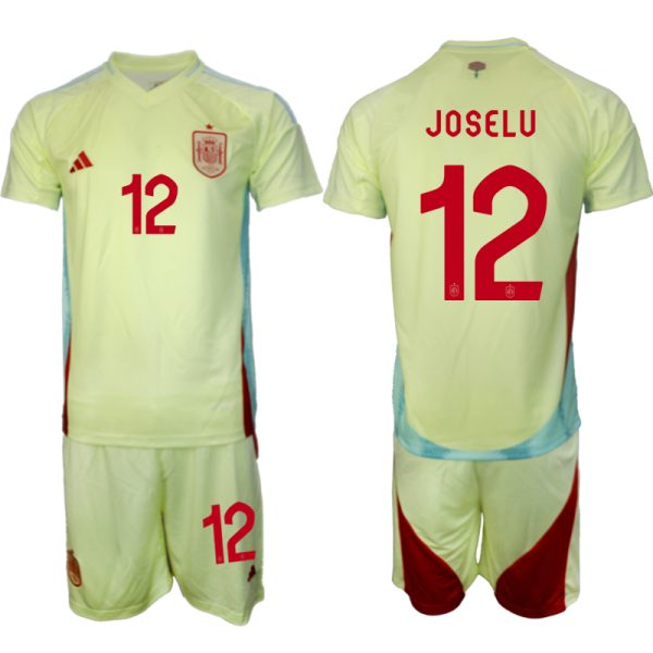 EK 2024 Spanje Voetbaltenue 2024/25 Joselu #12 Uit tenue Korte Mouw (+ Korte broeken)