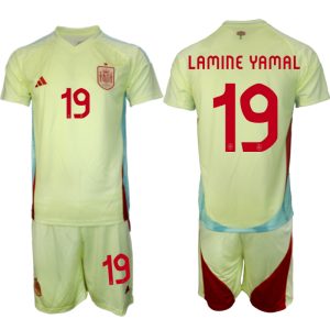 EK 2024 Spanje Voetbaltenue 2024/25 Lamine Yamal #19 Uit tenue Korte Mouw (+ Korte broeken)