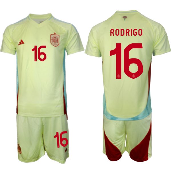 EK 2024 Spanje Voetbaltenue 2024/25 Rodrigo #16 Uit tenue Korte Mouw (+ Korte broeken)