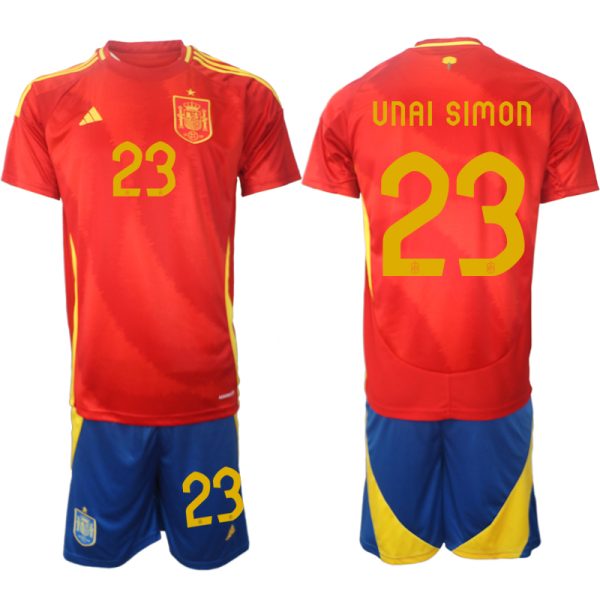 EK 2024 Spanje Voetbaltenue 2024/25 Unai Simon #23 Thuis tenue Korte Mouw (+ Korte broeken)