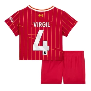 Goedkope Kids Liverpool Virgil van Dijk #4 Voetbaltenue 2024/25 Thuis tenue Korte Mouw (+ Korte broeken) Kopen