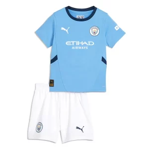 Goedkope Kids Manchester City Voetbaltenue 2024/25 Thuis tenue Korte Mouw (+ Korte broeken) Kopen