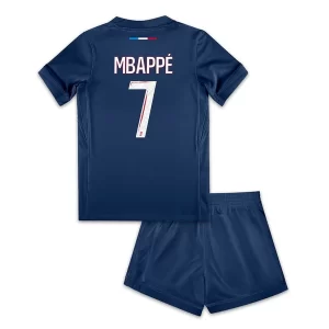 Goedkope Kids Paris Saint Germain PSG Kylian Mbappé #7 Voetbaltenue 2024/25 Thuis tenue Korte Mouw (+ Korte broeken) Kopen
