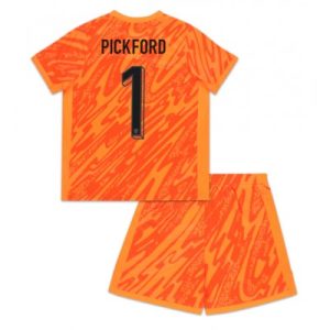 Kids EK 2024 Engeland Jordan Pickford #1 Keeper Thuis tenue Voetbalshirts Korte Mouw (+ Korte broeken)