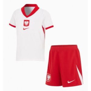 Kids EK 2024 Polen Thuis tenue Voetbalshirts Korte Mouw (+ Korte broeken)