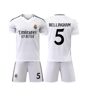Real Madrid Voetbaltenue 2024/25 Jude Bellingham #5 Thuis tenue Korte Mouw (+ Korte broeken)