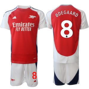 Goedkope 2024/25 Arsenal Martin Ødegaard #8 Thuis tenue Korte Mouw (+ Korte broeken) Kopen