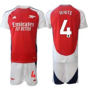 Goedkope 2024/25 Arsenal Thuis tenue Ben White #4 Korte Mouw (+ Korte broeken) Kopen