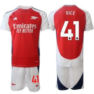 Goedkope 2024/25 Arsenal Thuis tenue Declan Rice #41 Korte Mouw (+ Korte broeken) Kopen