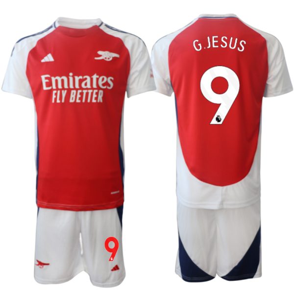 Goedkope 2024/25 Arsenal Thuis tenue Gabriel Jesus #9 Korte Mouw (+ Korte broeken) Kopen