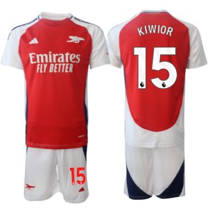 Goedkope 2024/25 Arsenal Thuis tenue Jakub Kiwior #15 Korte Mouw (+ Korte broeken) Kopen