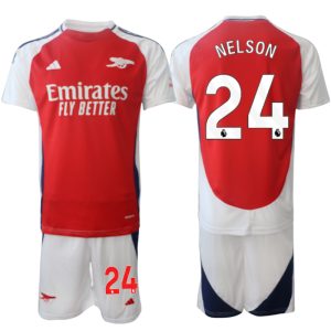 Goedkope 2024/25 Arsenal Thuis tenue Reiss Nelson #24 Korte Mouw (+ Korte broeken) Kopen