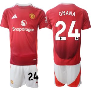 Goedkope Manchester United Thuis tenue 2024/25 Andre Onana #24 Korte Mouw (+ Korte broeken) Kopen