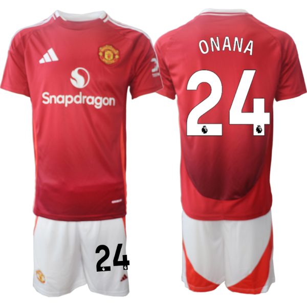 Goedkope Manchester United Thuis tenue 2024/25 Andre Onana #24 Korte Mouw (+ Korte broeken) Kopen