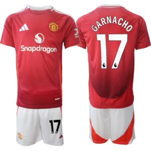 Goedkope Manchester United Thuis tenue 2024/25 Garnacho #17 Korte Mouw (+ Korte broeken) Kopen