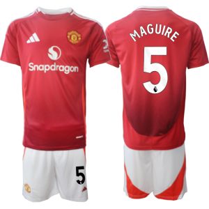 Goedkope Manchester United Thuis tenue 2024/25 Harry Maguire #5 Korte Mouw (+ Korte broeken) Kopen