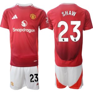 Goedkope Manchester United Thuis tenue 2024/25 Luke Shaw #23 Korte Mouw (+ Korte broeken) Kopen