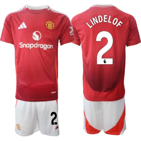 Goedkope Manchester United Thuis tenue 2024/25 Victor Lindelof #2 Korte Mouw (+ Korte broeken) Kopen