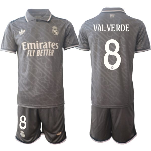 Goedkope Real Madrid Derde tenue 2024/25 Federico Valverde #8 Korte Mouw (+ Korte broeken) Kopen