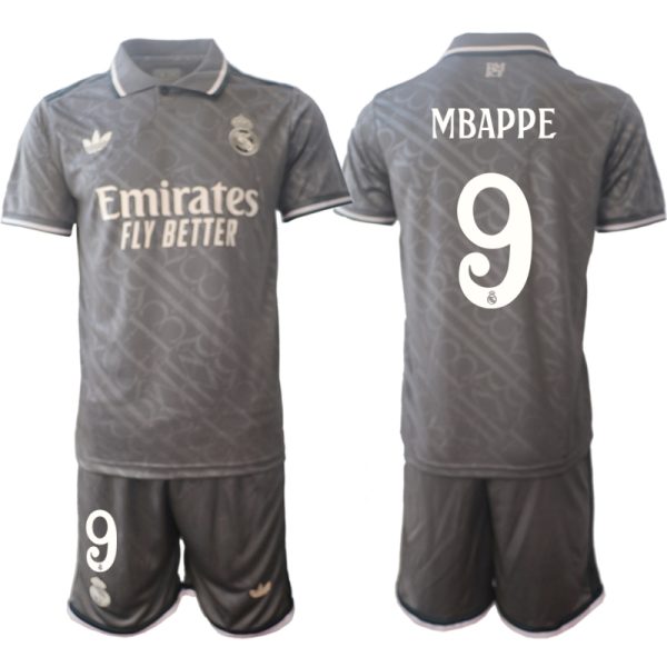 Goedkope Real Madrid Derde tenue 2024/25 Kylian Mbappe #9 Korte Mouw (+ Korte broeken) Kopen