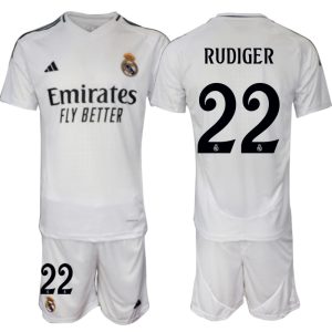 Goedkope Real Madrid Thuis tenue 2024/25 Antonio Rudiger #22 Korte Mouw (+ Korte broeken) Kopen